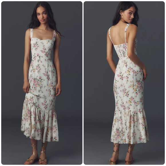 Reformation Dresses & Skirts - NEW Reformation Iris’s Floral Trumpet Dress Posy Floral Size 8